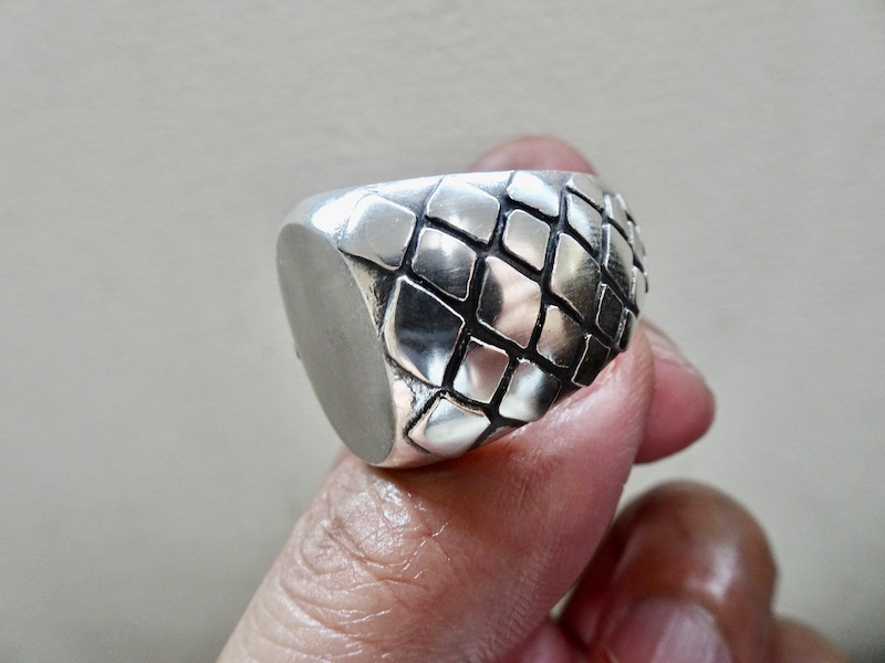 仁尾彫金『パイソン楕円の印台リング』ハンドメイド213拍卖