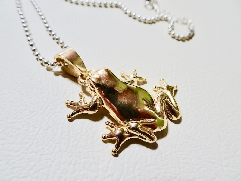 仁尾彫金『ゴールド雨蛙ペンダント』ハンドメイド159拍卖
