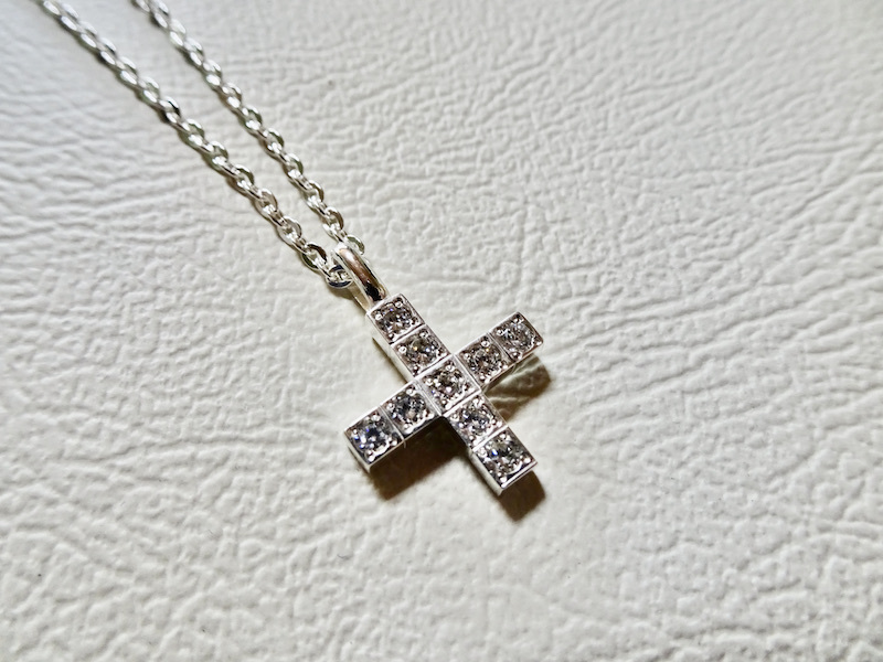 仁尾彫金『プラチナフルダイヤ十字クロス』ハンドメイド200b拍卖