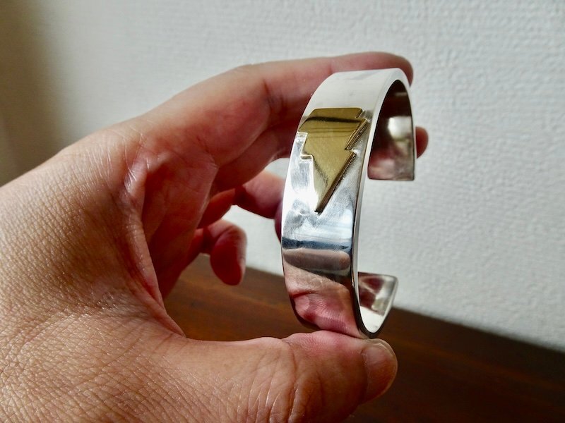 仁尾彫金『k18サンダー、平打バングル3』ハンドメイド370b拍卖