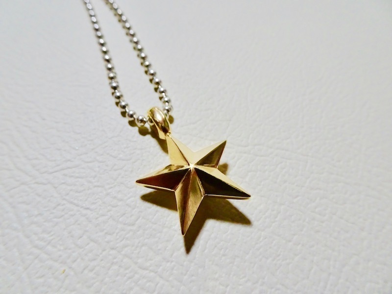 仁尾彫金『ゴールド立体スターペンダントリバーシブル』ハンドメイド172b拍卖