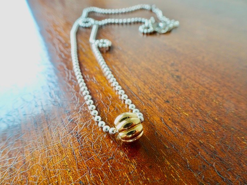 仁尾彫金『ゴールドみかん玉ネックレス1ピース』ハンドメイド227拍卖