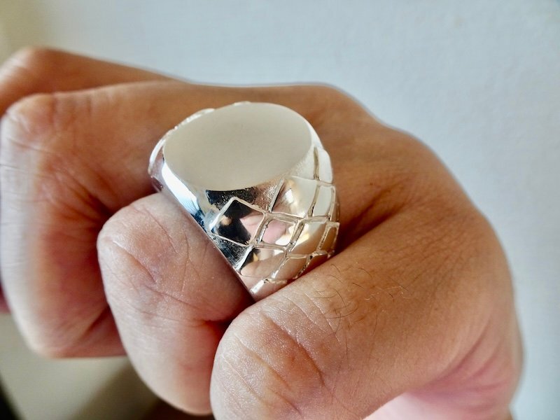 仁尾彫金『パイソン楕円の印台リング、燻無し』ハンドメイド503拍卖