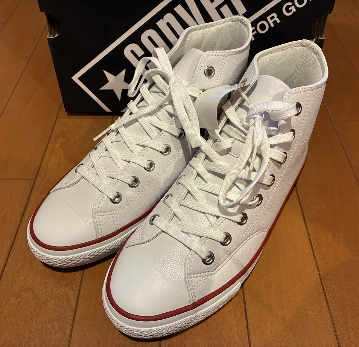 CONVERSE コンバース オールスター ホワイト ハイカット レザー HI ゴルフシューズ 27bm 新品拍卖