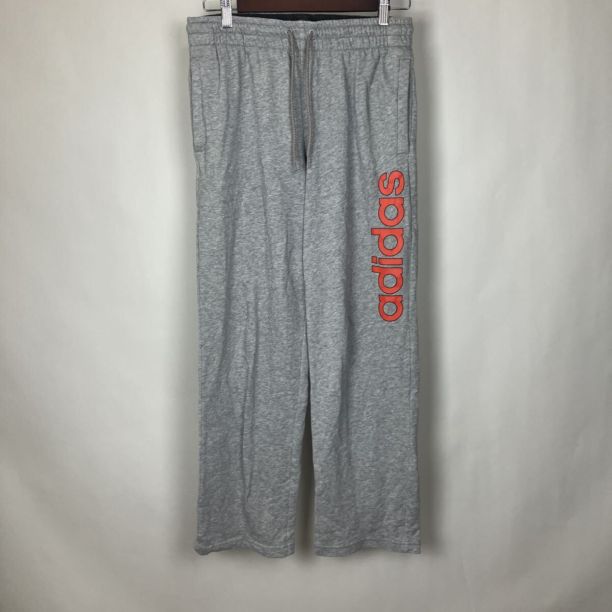 adidas アディダス グレー スウェットパンツ ウエストゴム パンツ ロゴプリント スウェット Lサイズ レディース拍卖