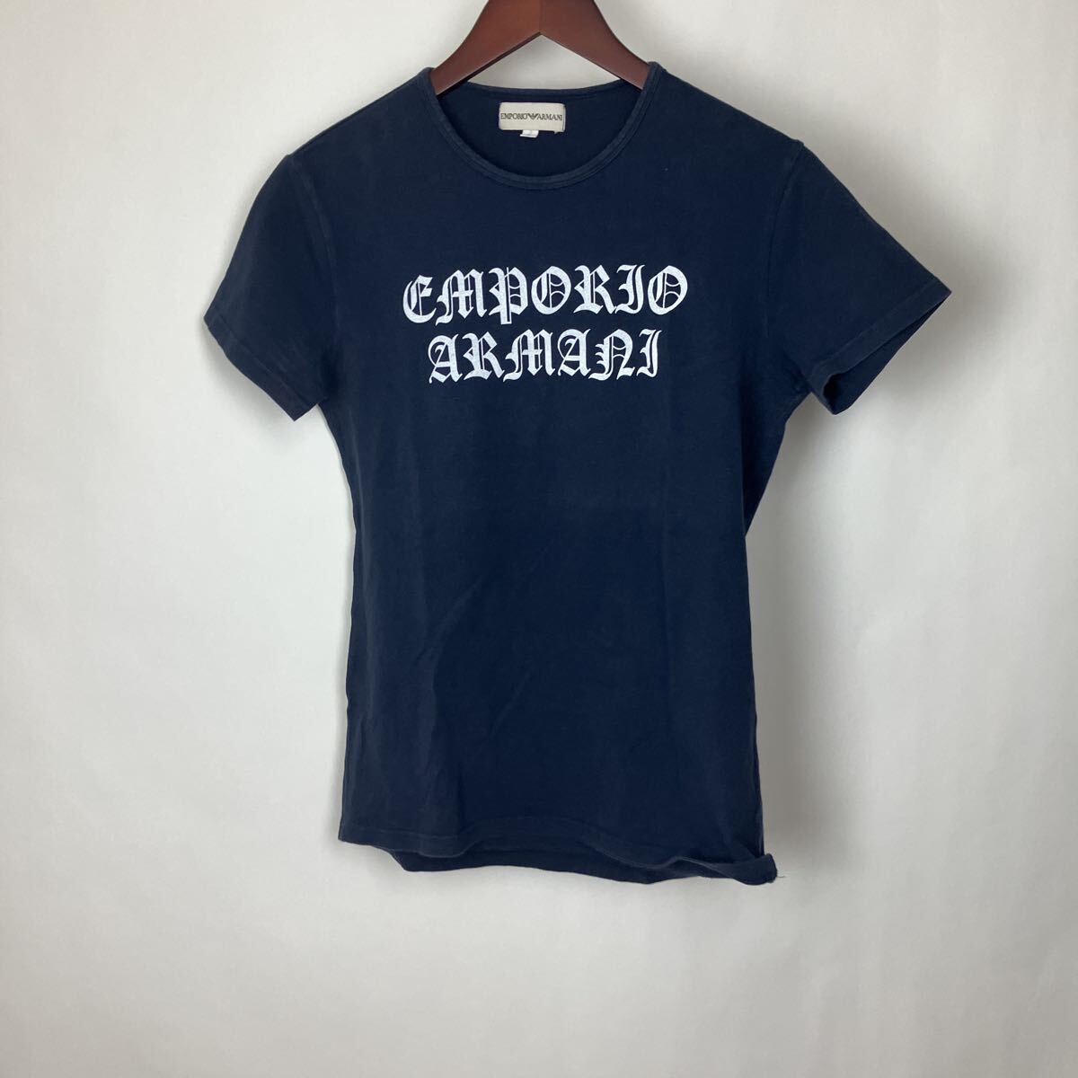 エンポリオアルマーニ 半袖Tシャツ Tシャツ ネイビー トップス 黒 プリント カットソー レディース 女性向け ロゴ拍卖
