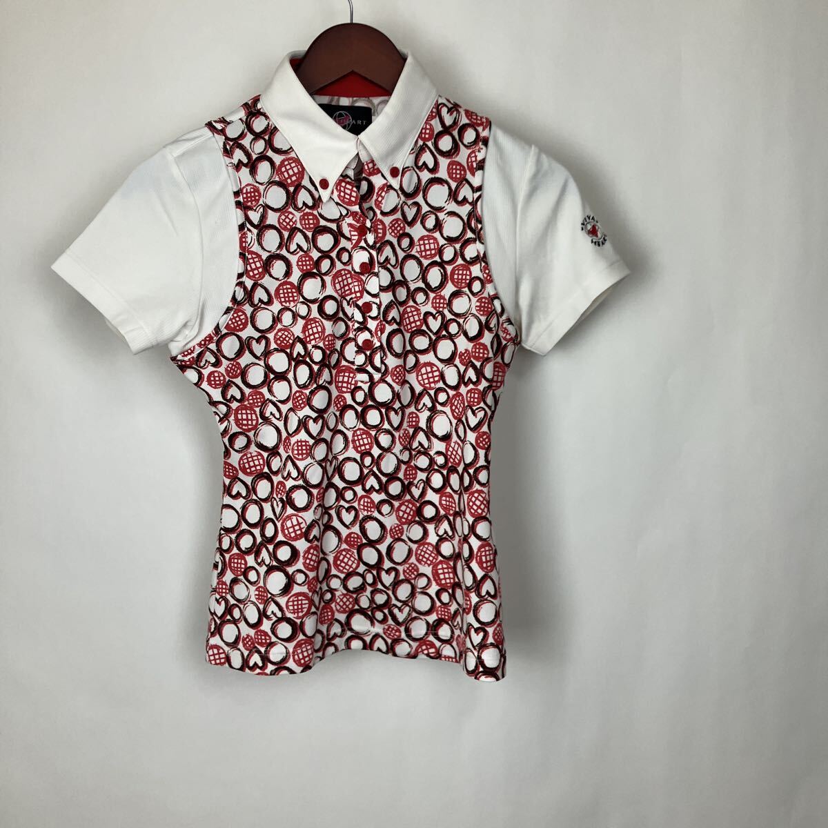 ビバハート ポロシャツ ゴルフウェア 総柄 ピンク 半袖 トップス ゴルフ スポーツウェア 刺繍 レディース 女性向け 拍卖