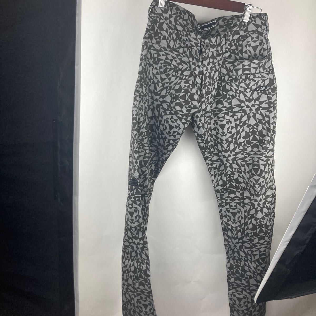 パンツ グレー ブラック系 総柄 ストレッチ ズボン パンツ メンズ 大きめ 3XL ゆったり オシャレ カジュアル 柄物 日常拍卖