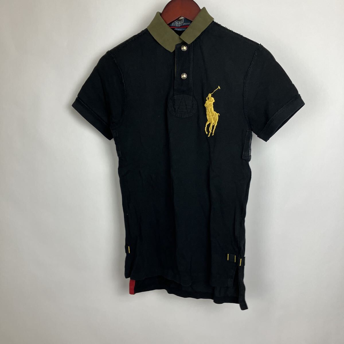 RALPH LAUREN ポロシャツ ブラック 半袖 刺繍 ポロラルフローレン ワンポイント メンズ XSサイズ トップス 襟拍卖