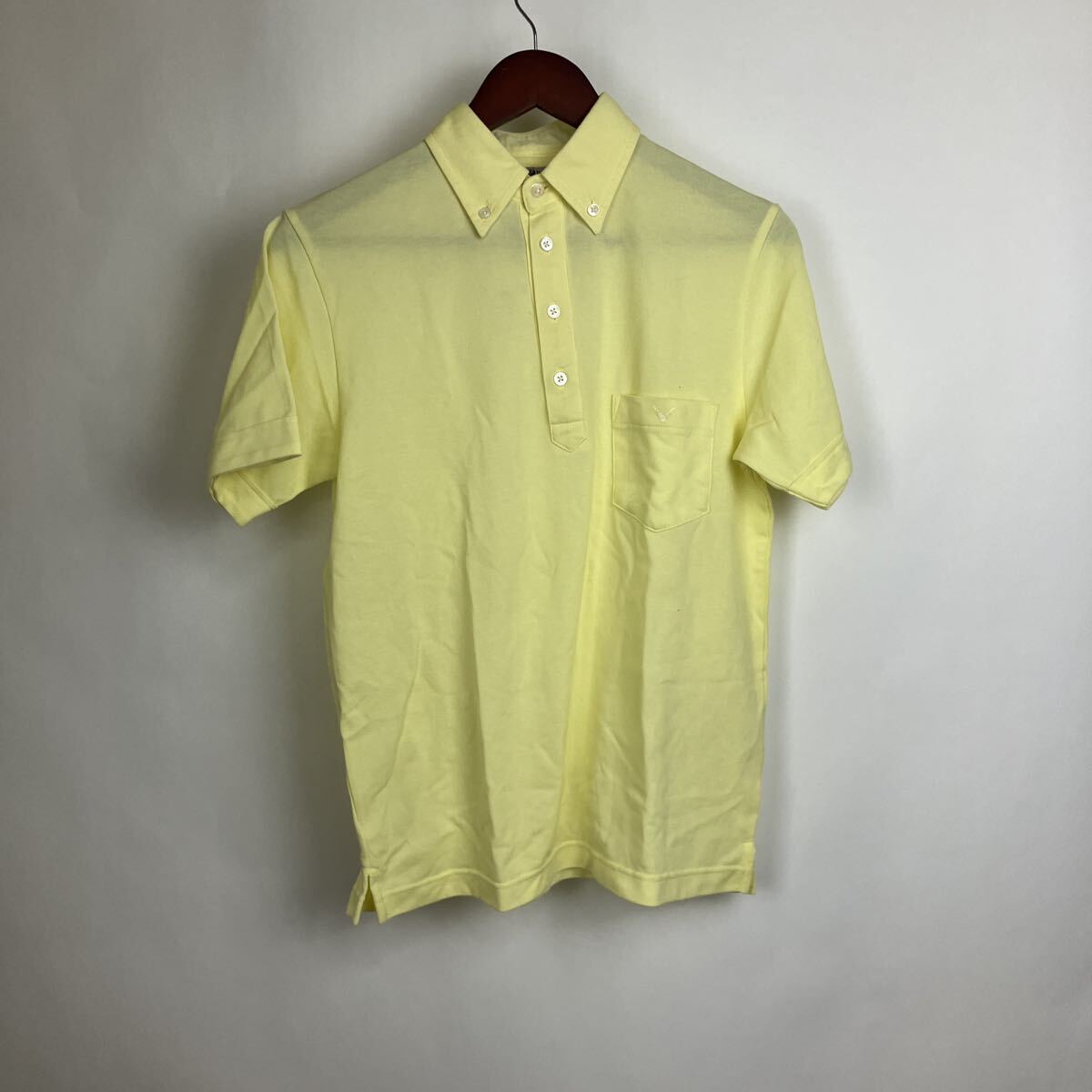 キャロウェイ ポロシャツ スポーツウェア 半袖 イエロー トップス 半袖ポロシャツ Sサイズ メンズ 男性向け ワンポイント 黄色 拍卖