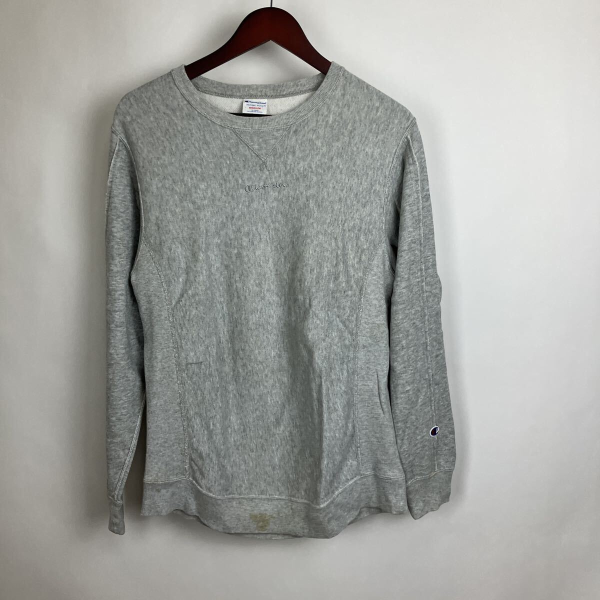 チャンピオン Champion トレーナー スウェット グレー トップス メンズ 男性向け Lサイズ 大きいサイズ 刺繍拍卖