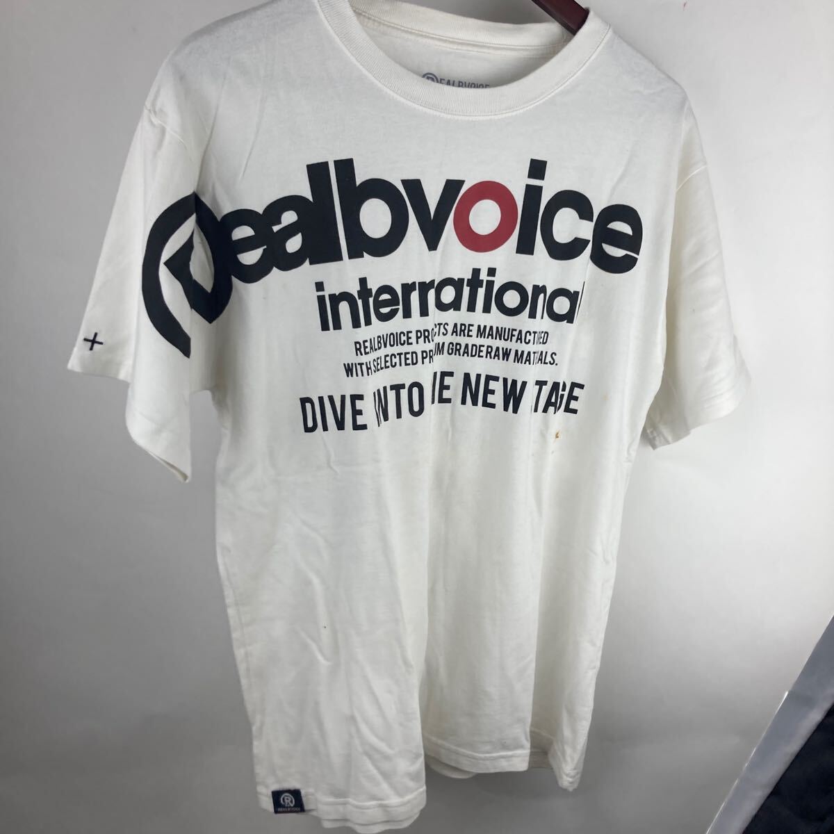 半袖Tシャツ ホワイト 白 トップス 半袖カットソー クルーネック Tシャツ 車 プリント REALBVOICE 古着 オシャレ カジュアル メンズ L拍卖