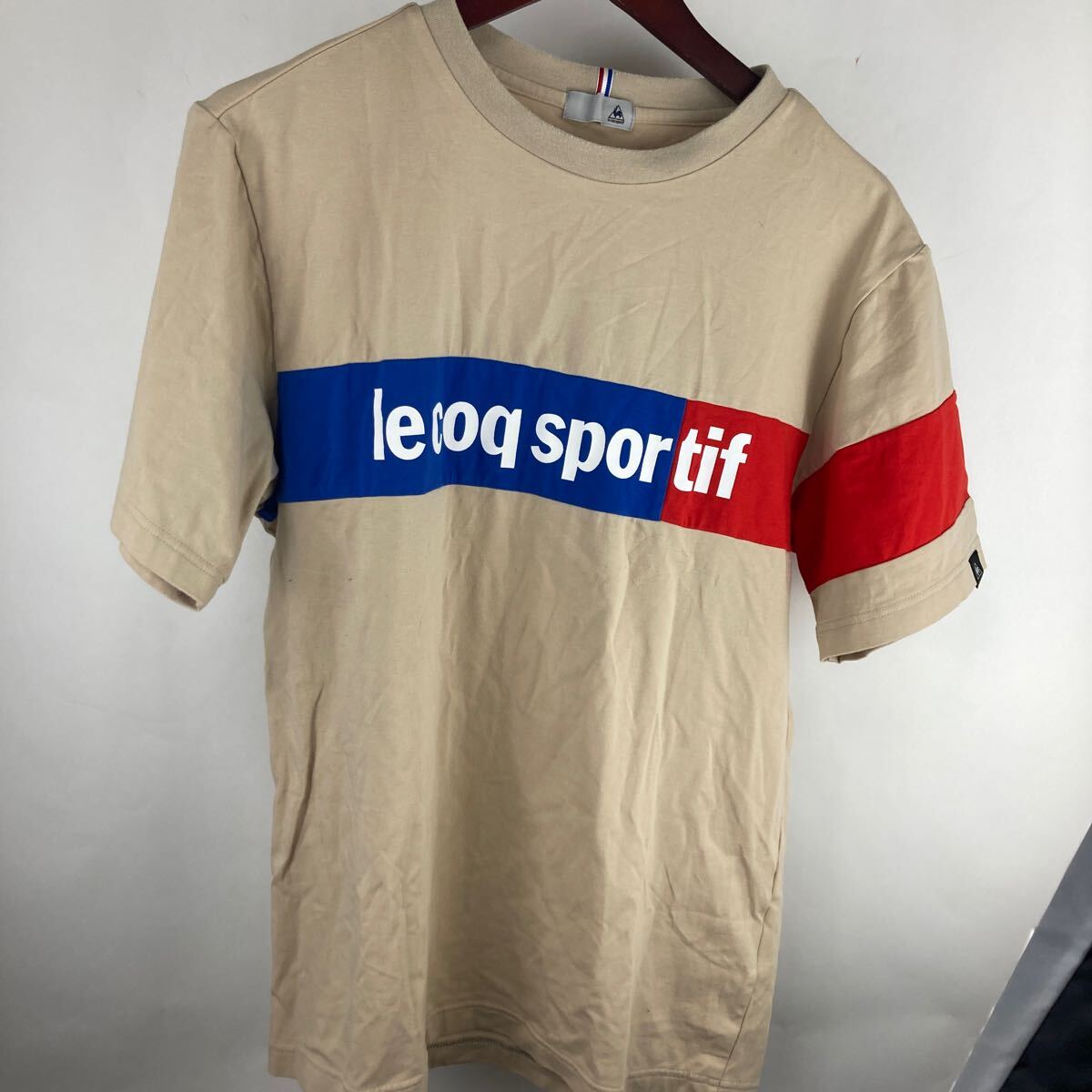 半袖Tシャツ 半袖 トップス Tシャツ ルコックスポルティフ le coq sportif ベージュ ロゴ ワンポイント ゆったり 大きめ メンズ カジュアル拍卖