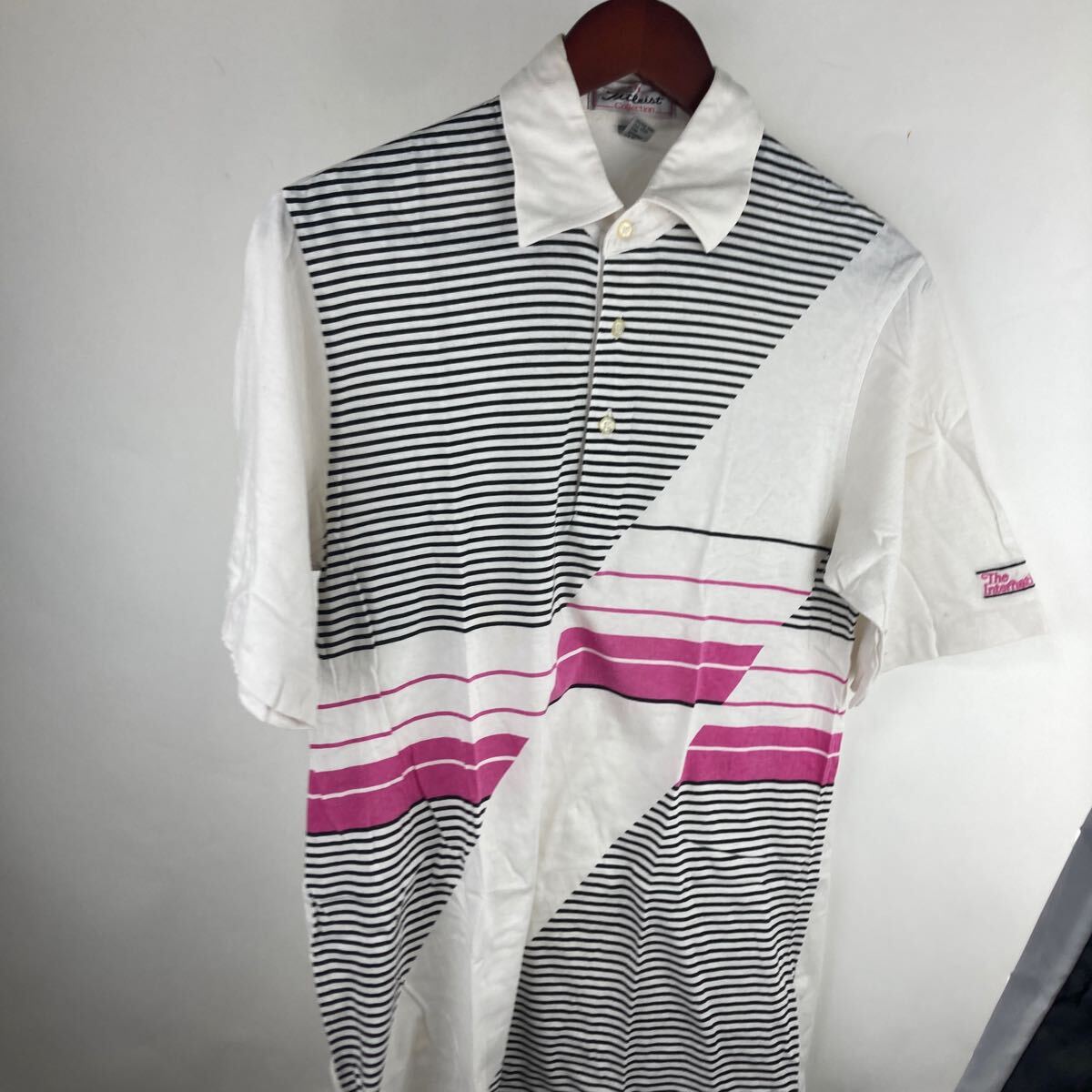 ポロシャツ 半袖 ホワイト 半袖ポロシャツ ゴルフ ゴルフウェア 白 M トップス ストライプ ボーダー タイトリスト titleist レディース拍卖