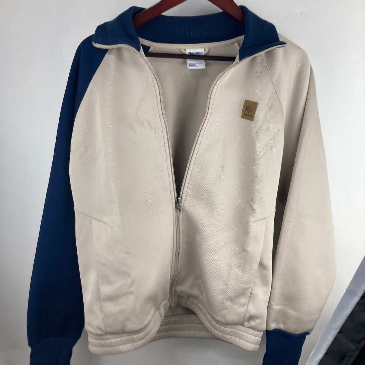 ジャージ トラックジャケット ネイビー ヴィンテージ スポーツ ホワイト ビンテージ リーボック REEBOK ゆったり 大きめ XL メンズ拍卖