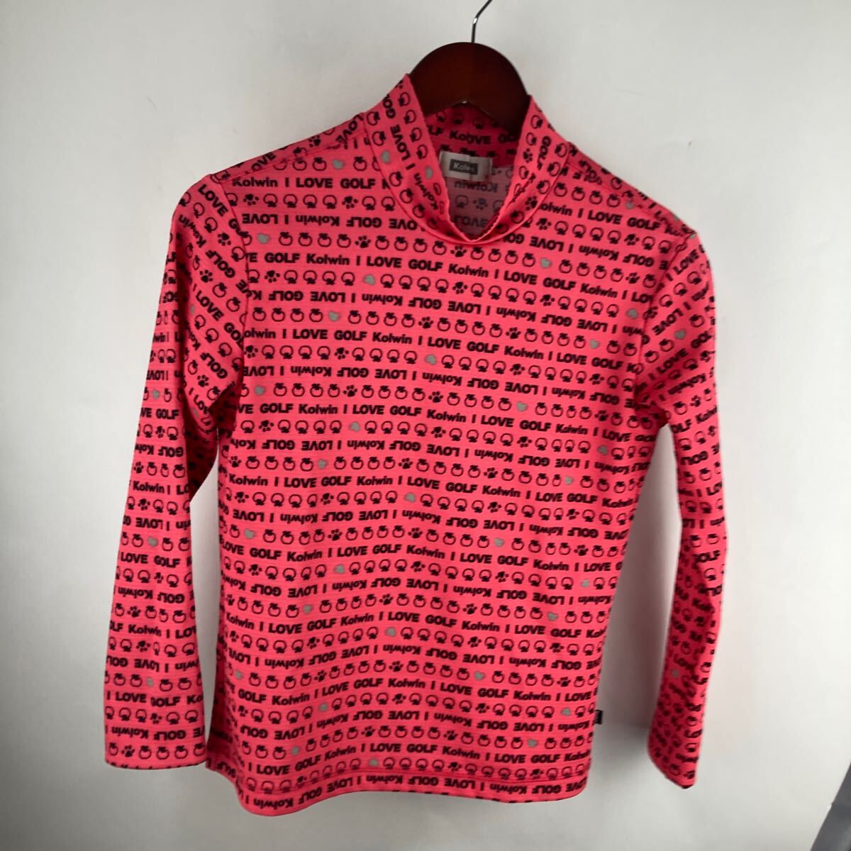 GOLF ゴルフウェア ピンク 総柄 ゴルフ ハイネック 長袖 M 長袖ハイネックシャツ レディース kolwin コルウィン スポーツウェア スポーツ拍卖