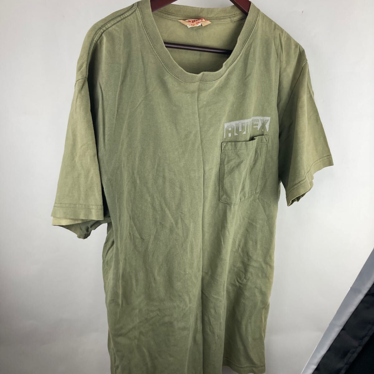 Tシャツ 半袖 XL 半袖Tシャツ アメリカ古着 バックプリント シングルステッチ カーキ 古着 メンズ AVIREX アヴィレックス ロンT拍卖