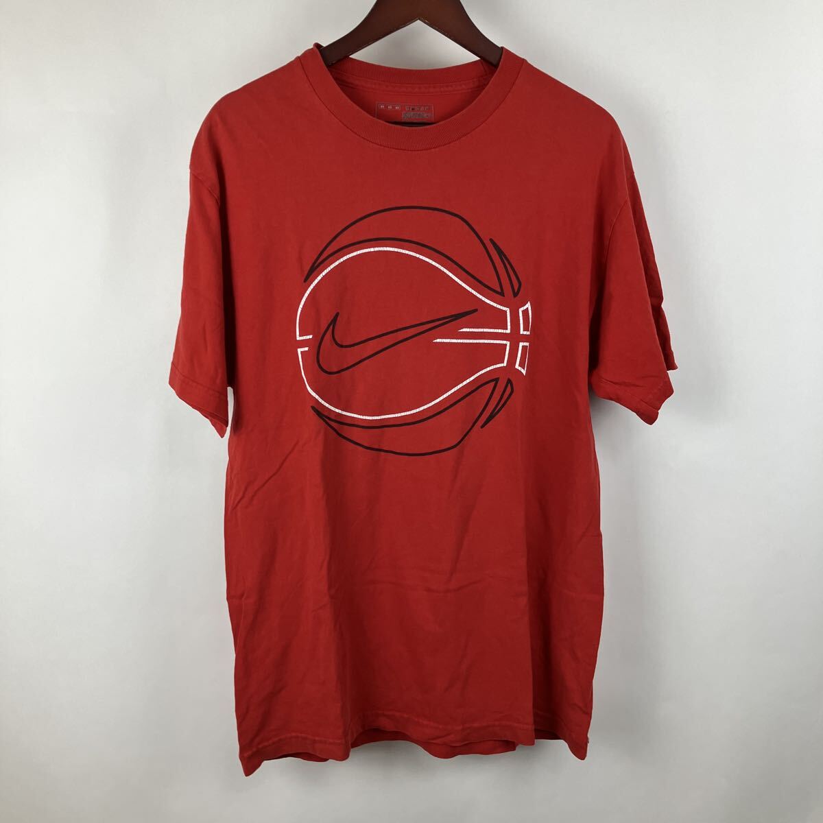 NIKE ナイキ Tシャツ レッド 半袖Tシャツ アメリカ 古着 L 大きいサイズ スウォッシュ拍卖