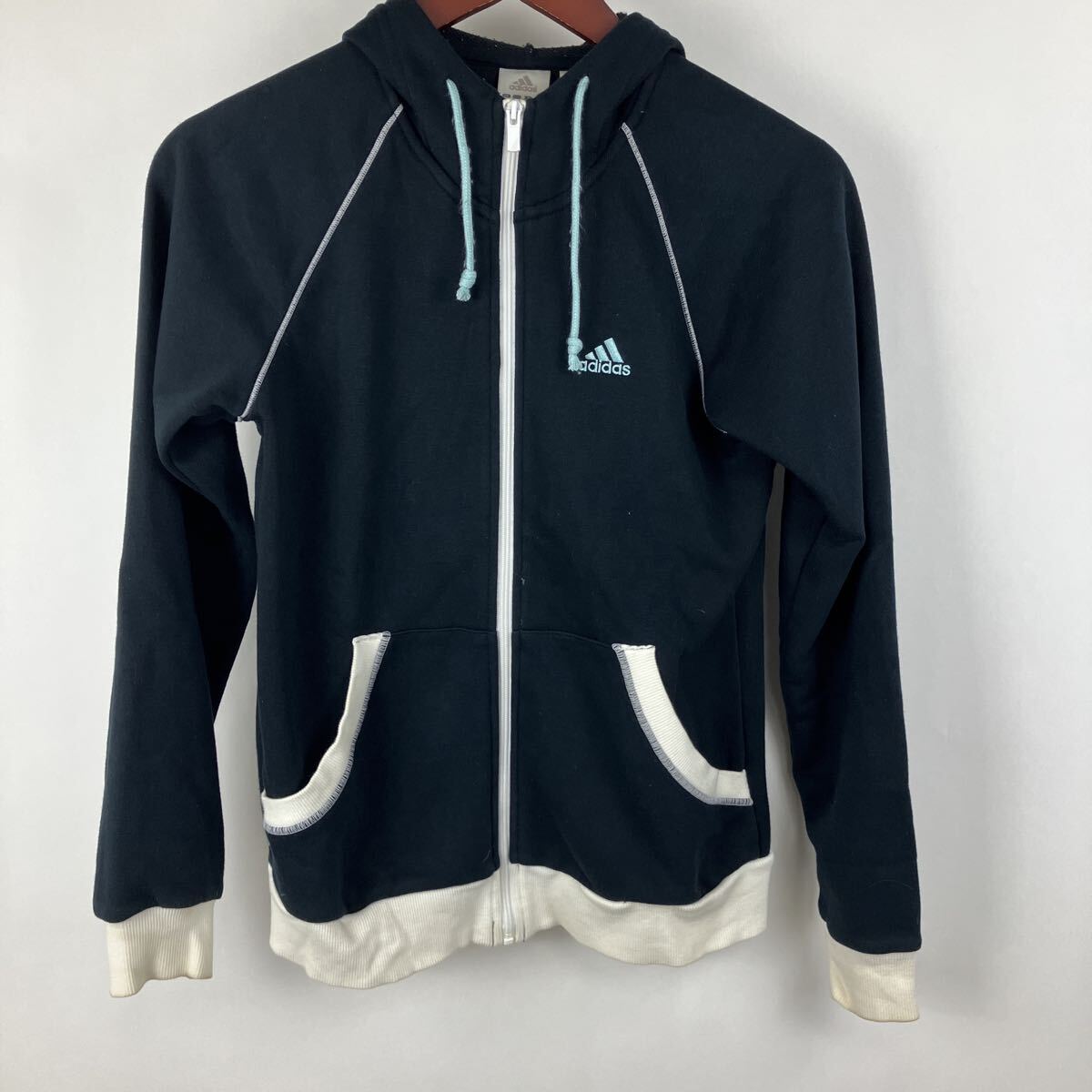 adidas アディダス パーカー ジップアップ ブラック トップス 長袖拍卖