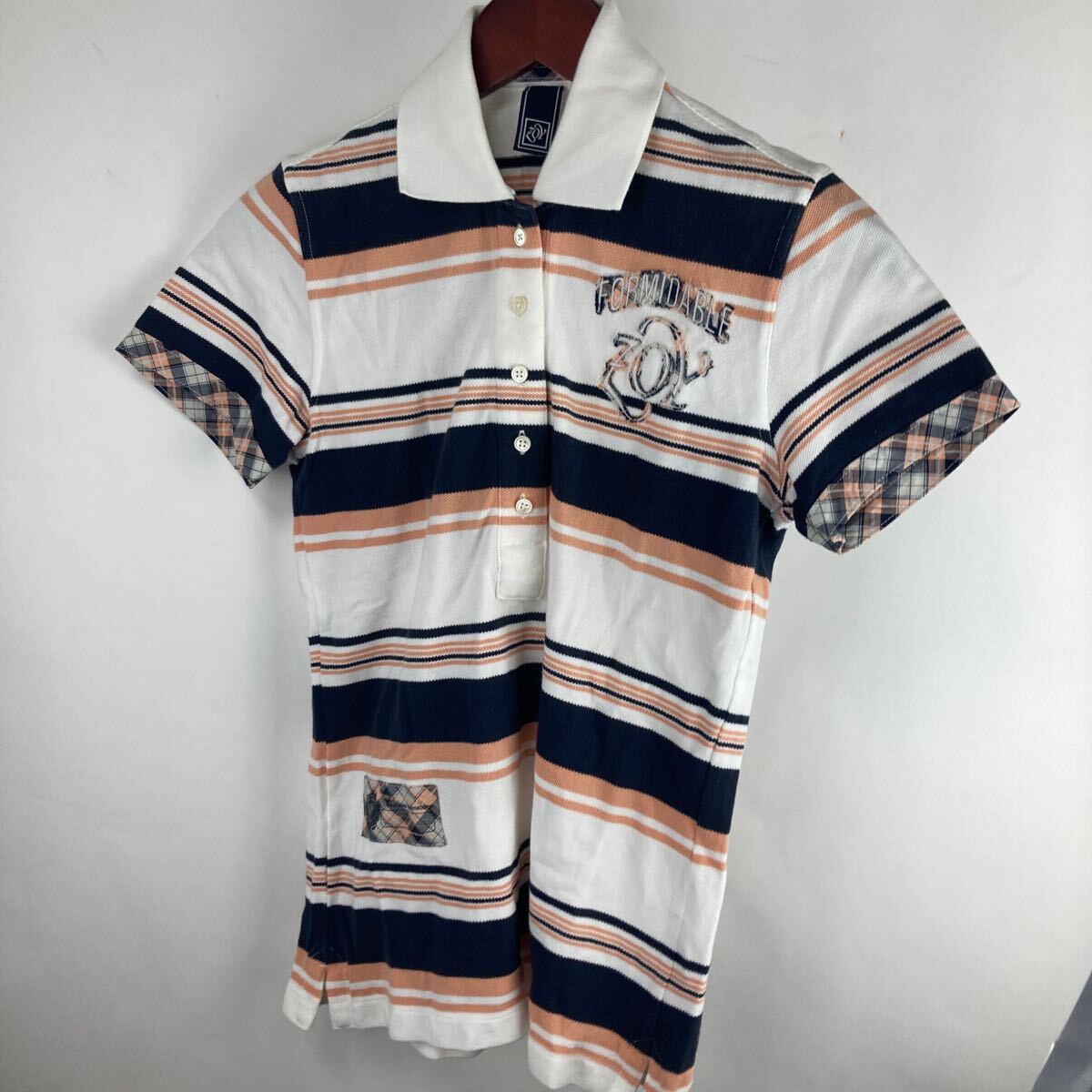 半袖ポロシャツ ポロシャツ ボーダー トップス 半袖 白 ゴルフウェア 半袖シャツ ホワイト ネイビー オレンジ ゾイ ZOY メンズ ロンT拍卖