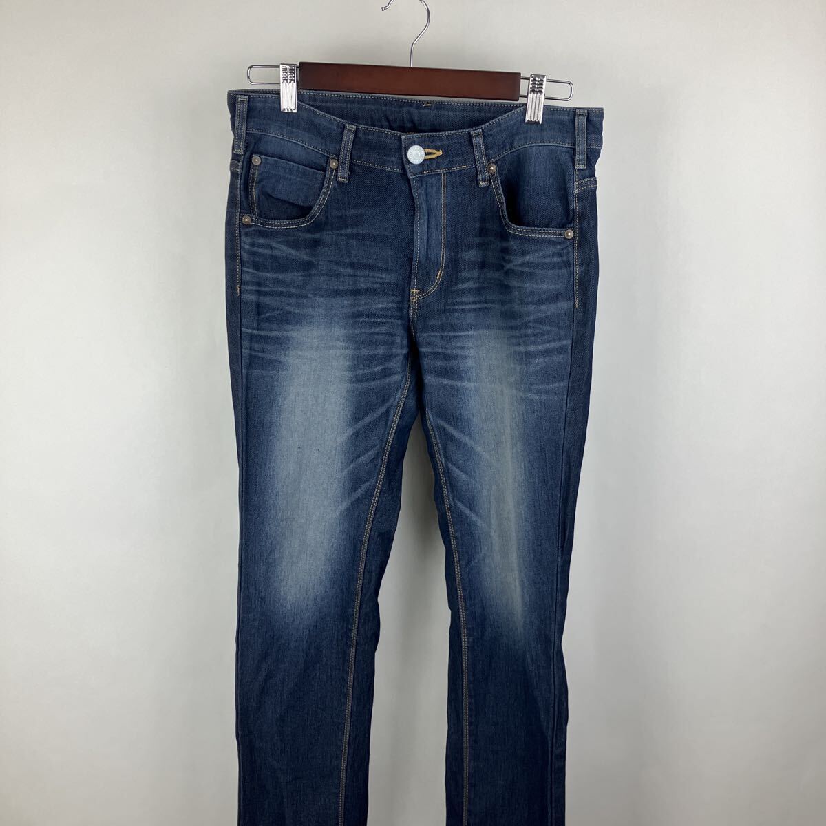 デニムパンツ ジーンズ EDWIN デニム エドウィン ストレッチ ブルー パンツ JERSEYS ブルー 青 ボタン メンズ 男性向け拍卖