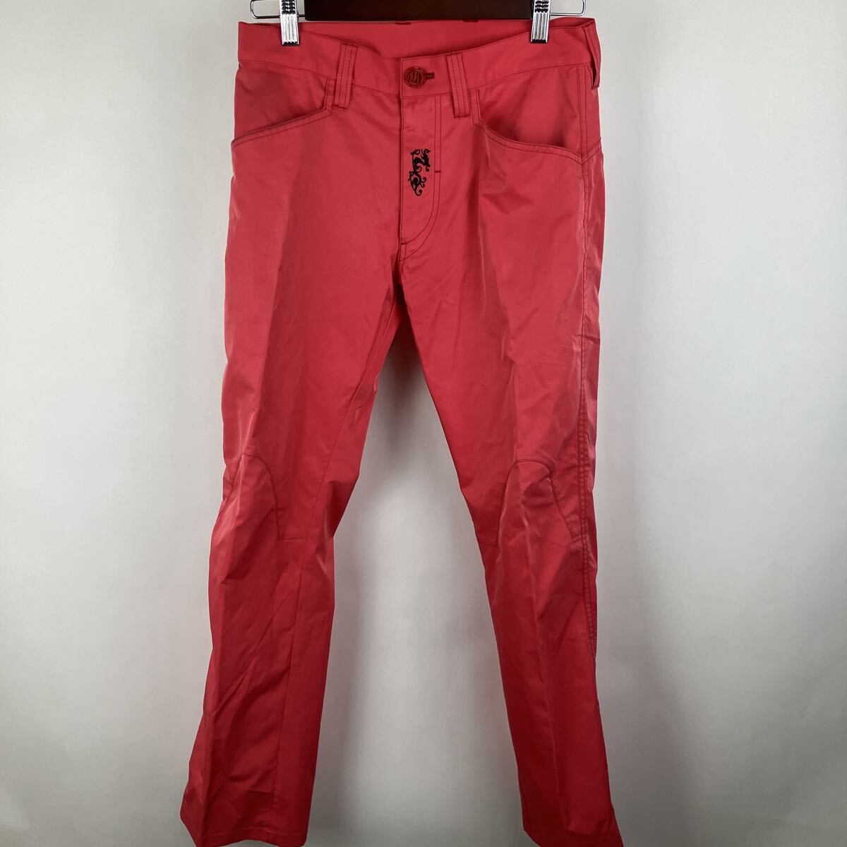 パンツ ゴルフ レッド ピンク GOLF ストレッチ 赤 ジーンズ ボタン 派手 おしゃれ カジュアル デニム デニム生地 オフィスカジュアル拍卖