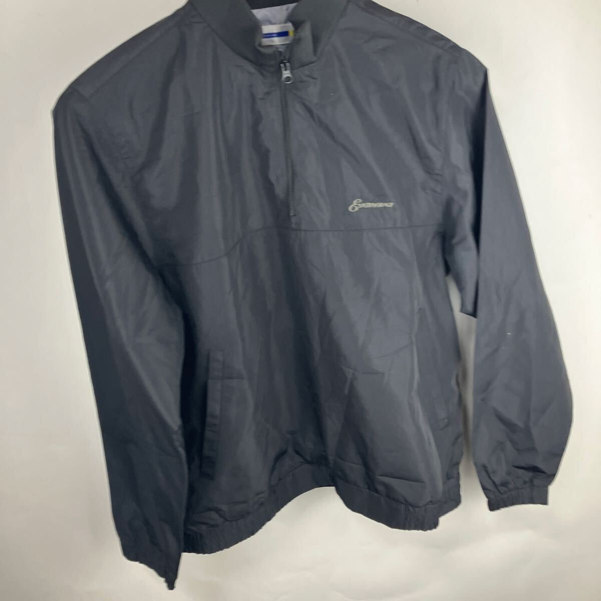 ブラック ナイロンジャケット ジャケット ウインドブレーカー M トップス ハーフジップ ウィンドブレーカー 黒拍卖