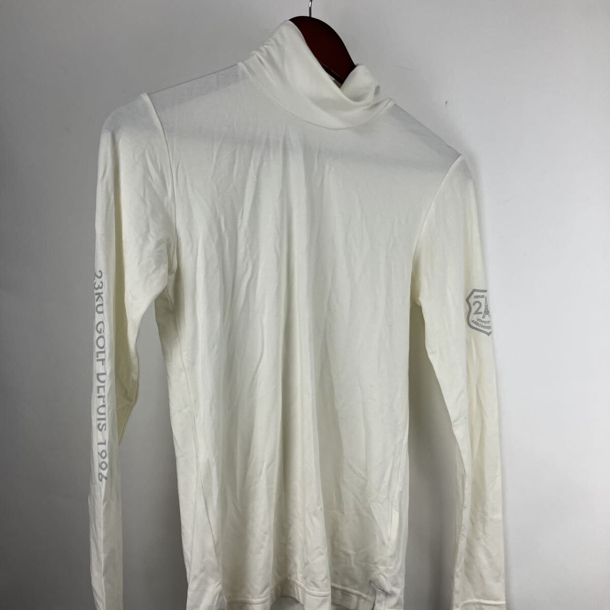 タートルネック ホワイト カットソー 長袖 ゴルフウェア M ハイネック シャツ ゴルフ トップス スポーツウェア 速乾性 通気性良好 拍卖