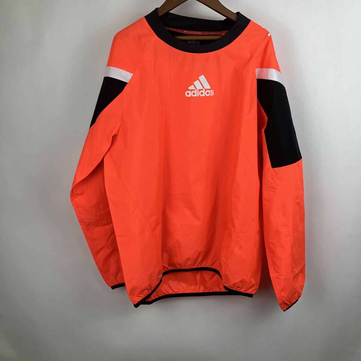 アディダス adidas オレンジ ジャージ ウインドブレーカー サッカー トラックジャケット ブラック おれんじ 黒 蛍光拍卖