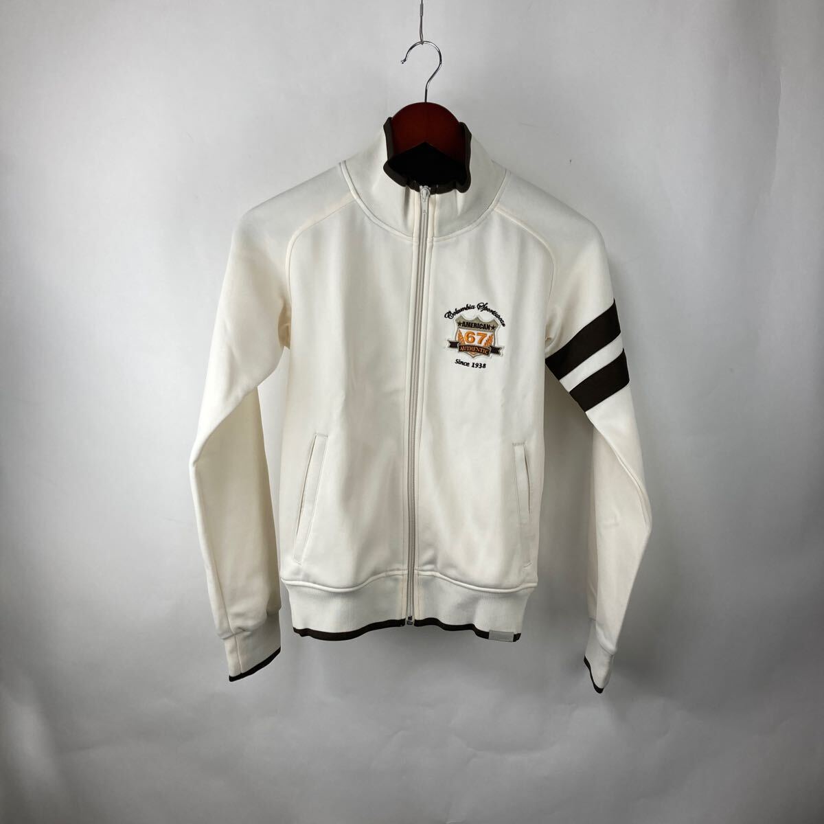 Columbia コロンビア ジャージ トラックジャケット ホワイト ジャケット M ジップアップ レディース ライン ゆったりカジュアル スポーツ拍卖