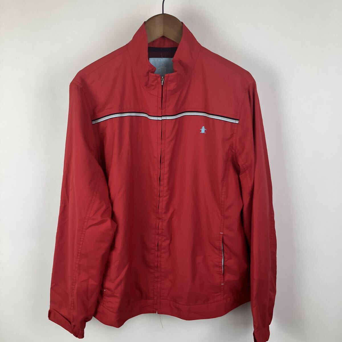 マンシングウェア レッド 赤 ブルゾン ジャケット ナイロンジャケット スイングトップ ジップアップ メンズファッション スポーツウェア拍卖