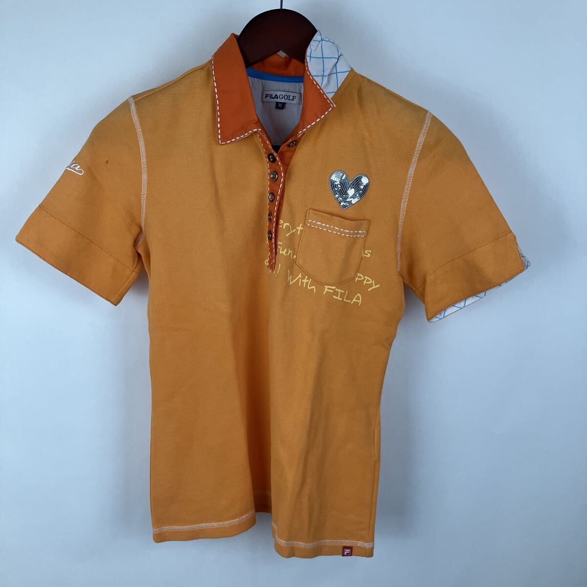 FIRA フィラ オレンジ ポロシャツ 半袖ポロシャツ 半袖 スポーツウェア スポーツファッション スポーツカジュアル ゴルフウェア拍卖