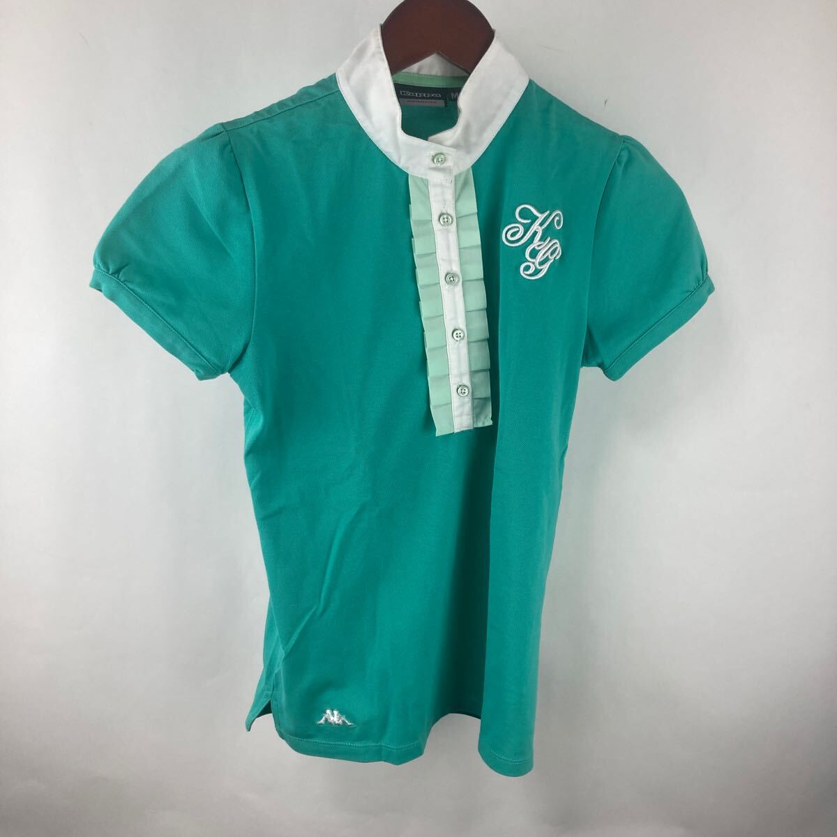 kappa カッパ ポロシャツ ゴルフウェア 半袖ポロシャツ グリーン 緑 半袖 M レディース ライトグリーン ポロ スポーツウェア 通気性拍卖