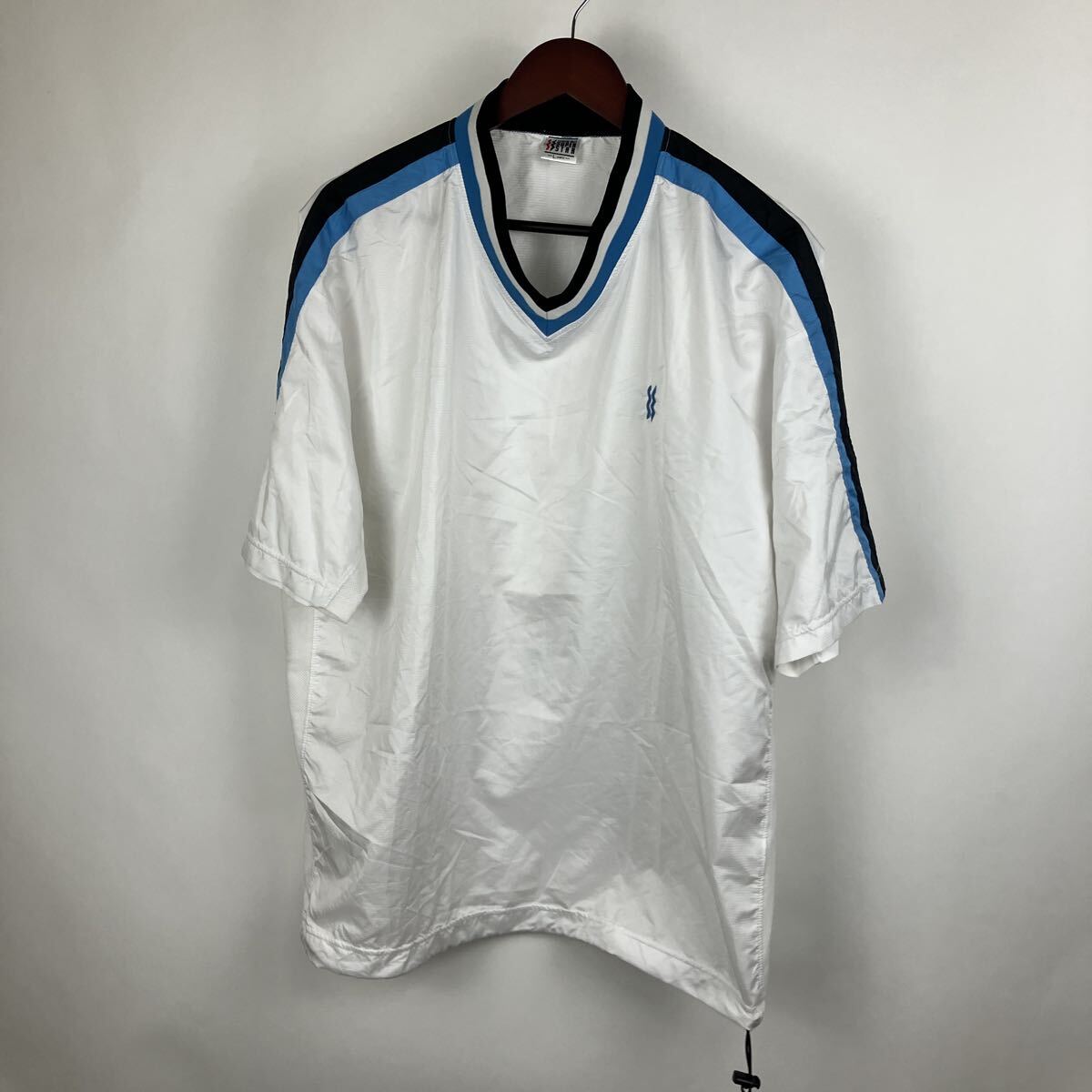 MIZUNO ミズノ ホワイト Tシャツ Vネック スポーツウェア トップス 半袖 メンズ 男性向け Lサイズ シャカシャカ拍卖