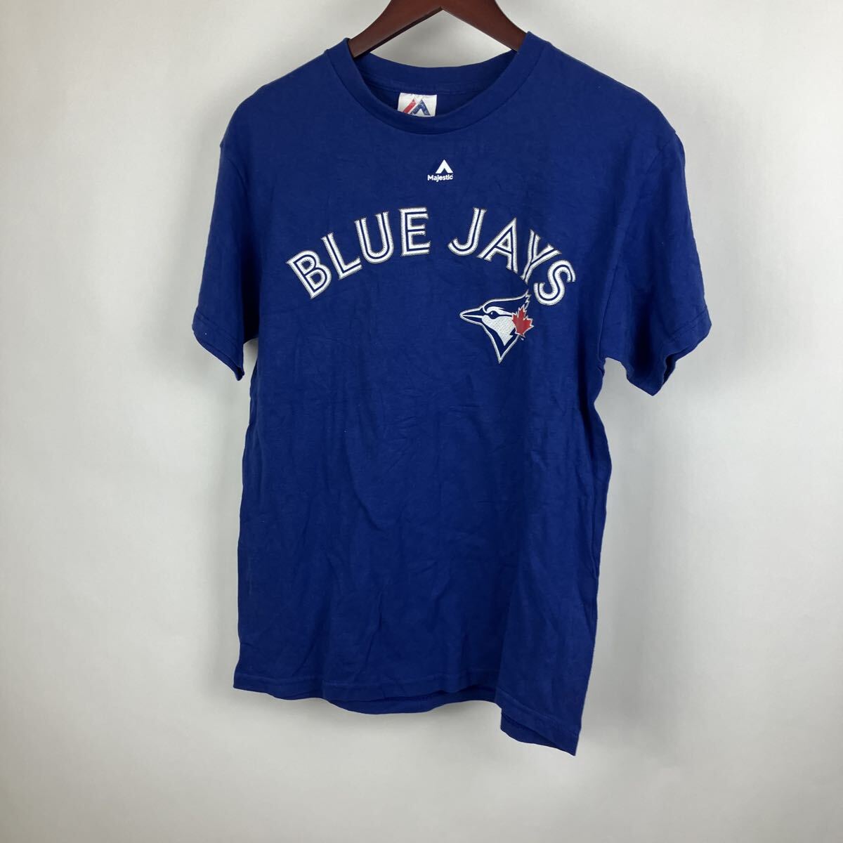 マジェスティック 半袖Tシャツ Tシャツ ブルー メンズ ユニフォーム 男性向け 男性用 プリント ロゴ スポーツウェア拍卖