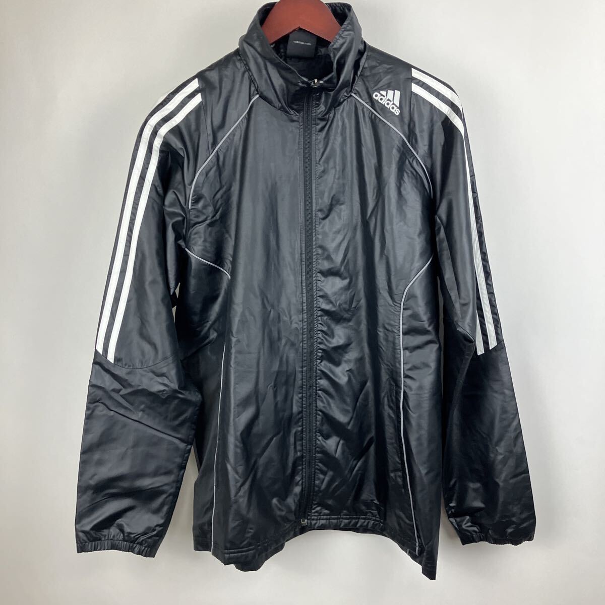 adidas アディダス 黒 ブラック ナイロンジャケット ウインドブレーカー ジャケット メンズ 男性用 Mサイズ トラックジャケット拍卖