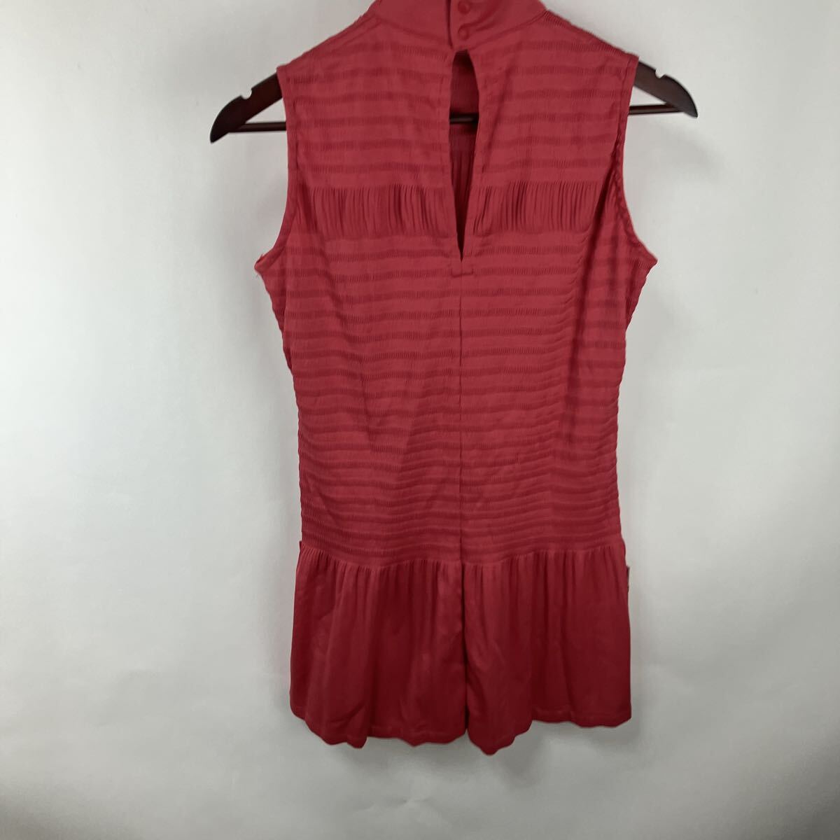 パラディーゾ ノースリーブ ワンピース レッド オレンジ系 サーモンピンク ピンク系 レディース 女性用 女性向け ポケット 刺繍拍卖