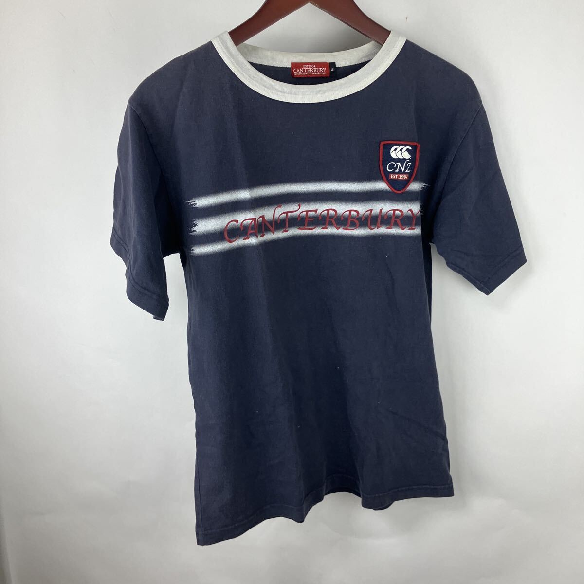 カンタベリー Mサイズ Tシャツ 半袖 半袖Tシャツ プリント トップス ネイビー コットン メンズ 男性向け ロゴ 刺繍拍卖