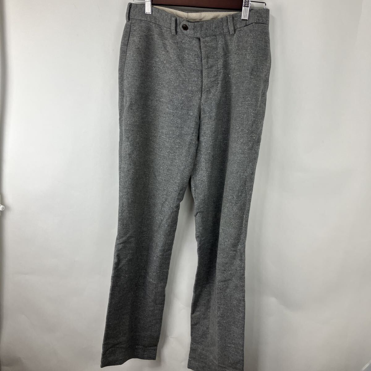 EDIFICE エディフィス スラックスパンツ グレー 古着 ヴィンテージ パンツ タロンジップ ボトムス メンズ 男性向け 男性用 Lサイズ拍卖