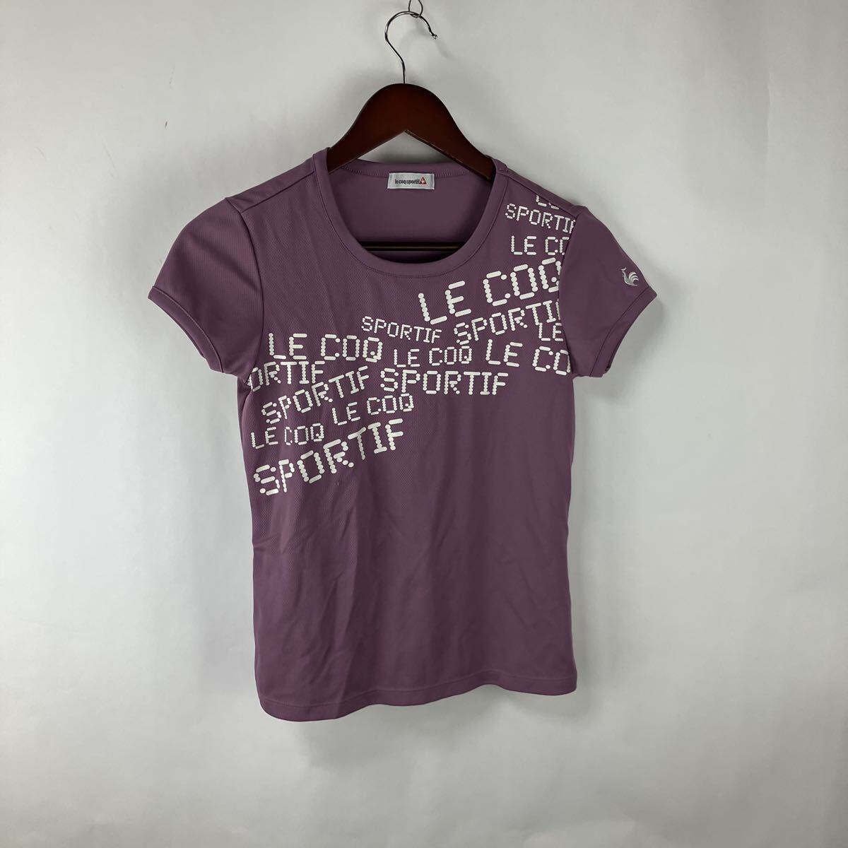 le coq sportif ルコックスポルティフ Tシャツ Mサイズ ルコック 半袖 パープル ドライTシャツ 半袖Tシャツ レディース拍卖