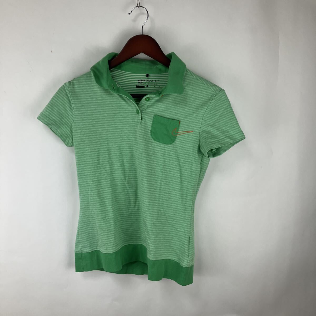 NIKE ナイキ ポロシャツ 半袖 緑 半袖ポロシャツ ゴルフウェア グリーン 刺繍 GOLF Lサイズ 大きめサイズ スポーツウェア拍卖