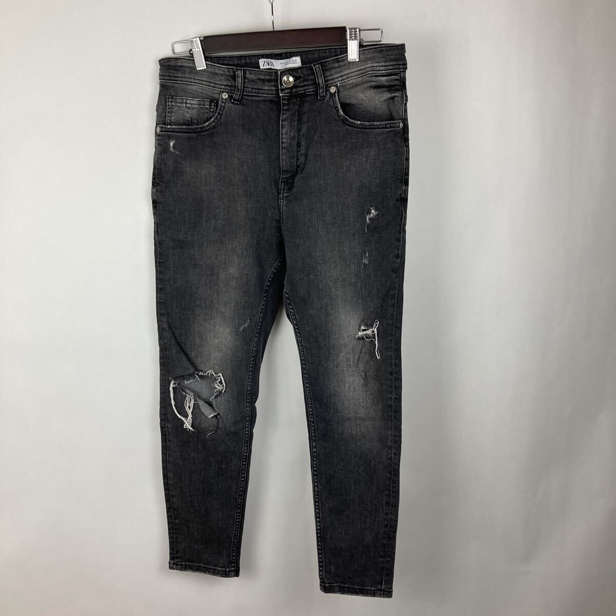 ZARA ザラ デニム ジーンズ コットン ボトムス ブラック デニムパンツ ザラ パンツ BLK ダメージ加工 ダメージ 激安古着 古着卸 古着拍卖