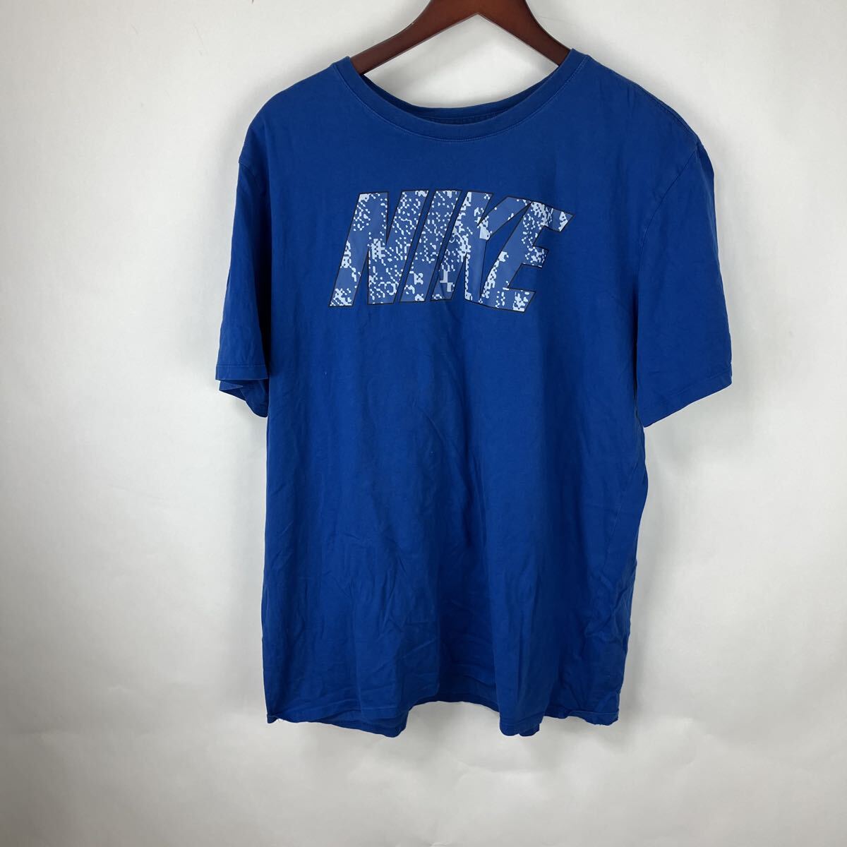 NIKE ナイキ ブルー 半袖Tシャツ 半袖 Tシャツ 青 メンズ 男性向け ビッグロゴ XLサイズ スポーツウェア ランニングウェア拍卖