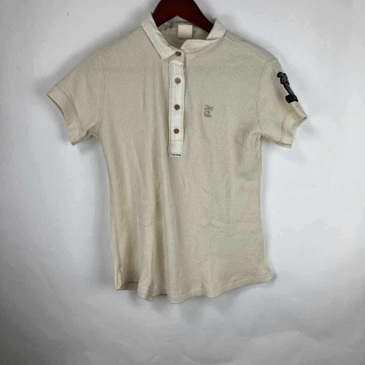 パームスネーク ポロシャツ 半袖 トップス 鹿の子 ホワイト 古着 紳士服 イタリア製 ホワイト レディース 女性用 女性向け Mサイズ拍卖