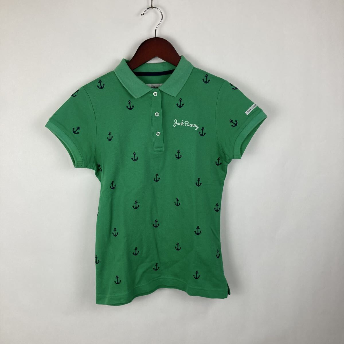 PEARLY GATES パーリーゲイツ ポロシャツ 半袖ポロシャツ ゴルフ 半袖 ゴルフウェア グリーン ホワイト ワンポイントTシャツ 柄物 古着卸拍卖