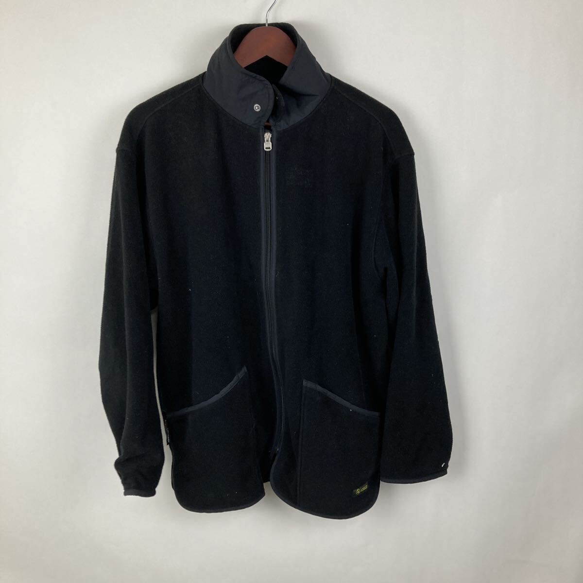 AIGLE エーグル フリースジャケット 黒 ブラック フリース L ジャケット ポリエステル A BLK フルジップ 激安古着 古着卸 古着ワンポイント拍卖