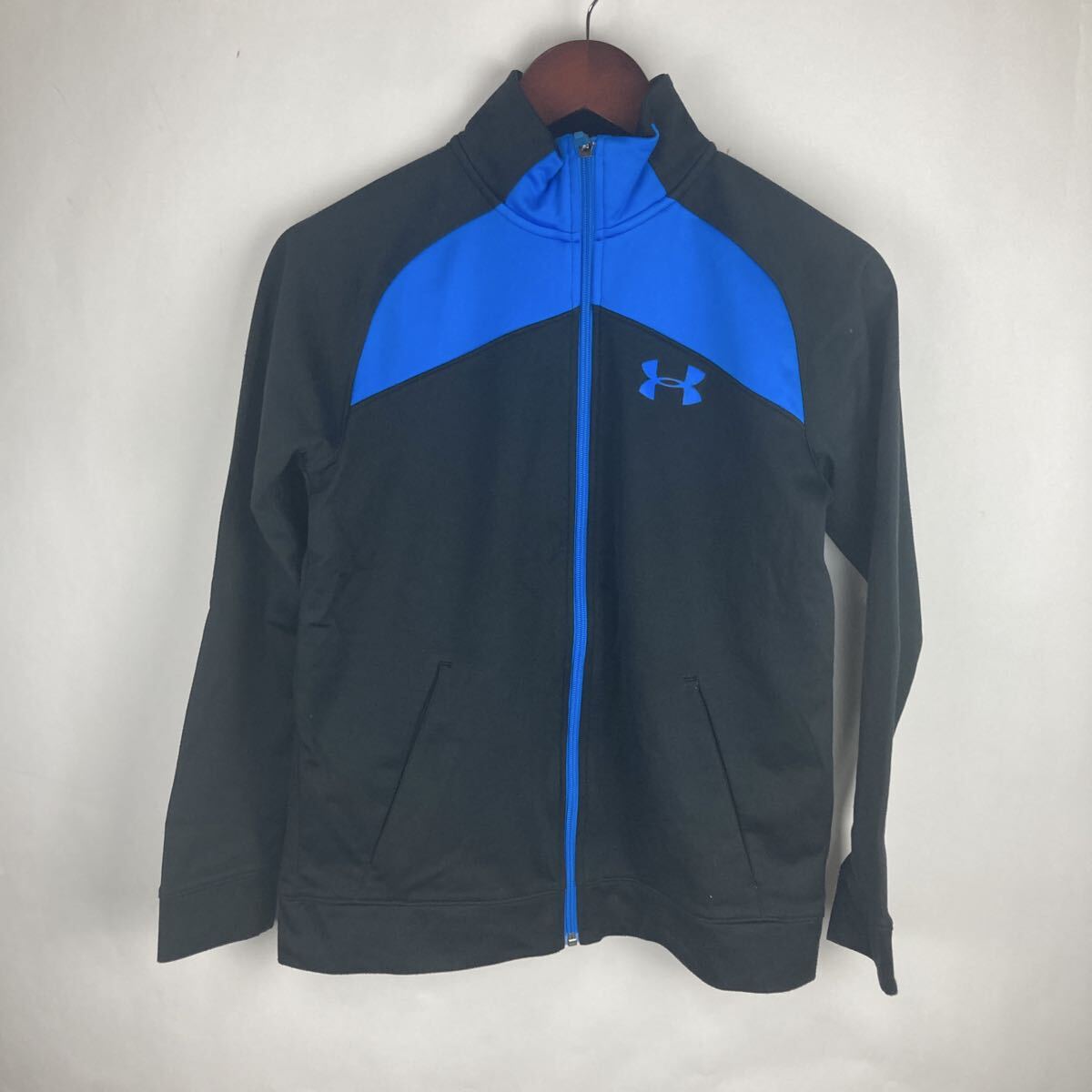 アンダーアーマー UNDER ARMOUR ジャージ トラックジャケット 長袖 ジャケット トレーニング 黒 ブルー XLサイズ 大きめサイズ拍卖
