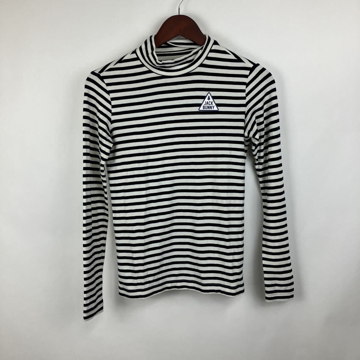 ジャックバニー Jackbunny ボーダー ハイネック 長袖 ゴルフウェア ブラック 長袖Tシャツ Sサイズ レディース 女性用 女性向け拍卖