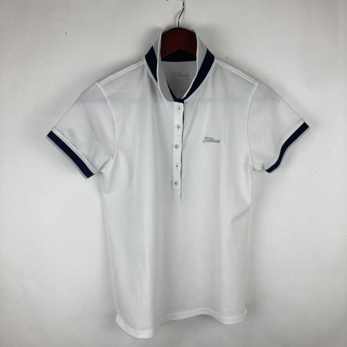 タイトリスト titleisnt ポロシャツ ホワイト 白 半袖 ゴルフウェア ゴルフ トップス Lサイズ 大きめ 紳士服拍卖