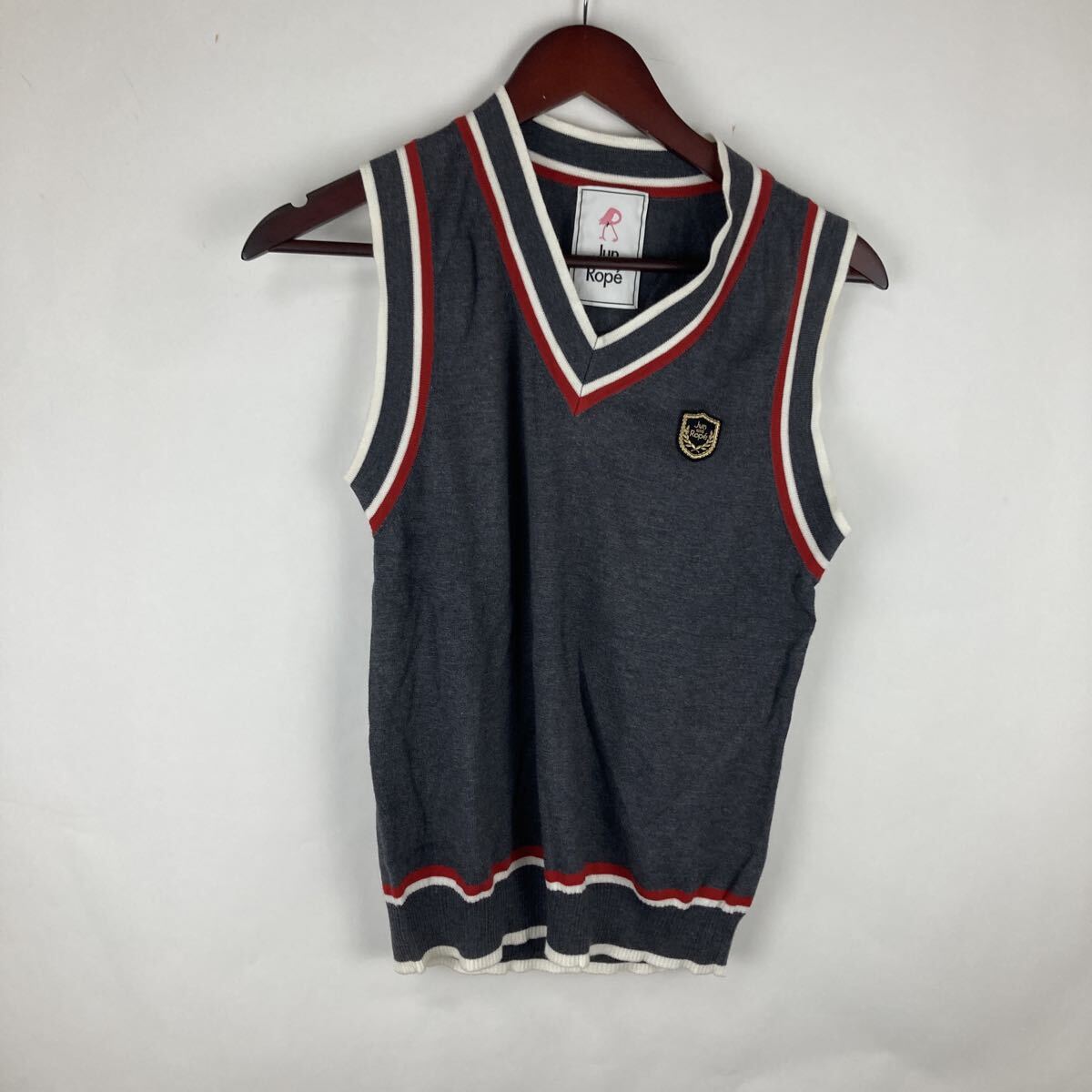 ジュンアンドロペ ニットベスト Vネック ゴルフウェア ベスト ネイビー L ニット GOLF ブラック 紳士服 大きめサイズ拍卖